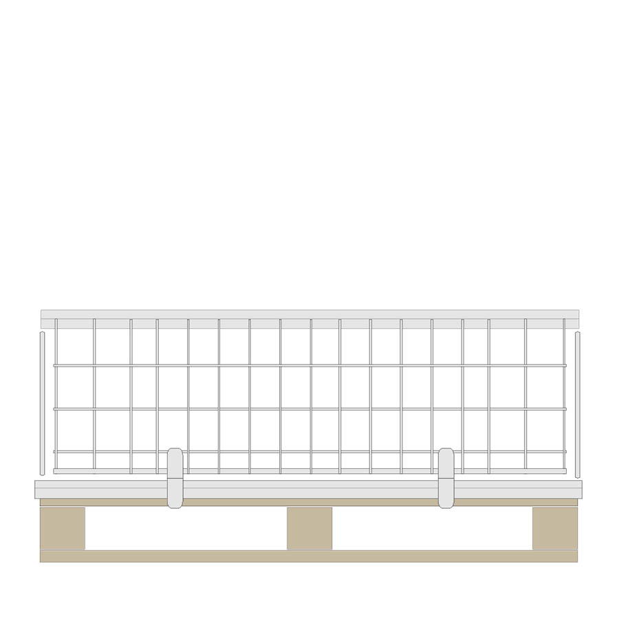 [011792] Contenedor de varilla cincada plegable sobre palet - Dim.: 1220x820x420h mm - Acero cincado