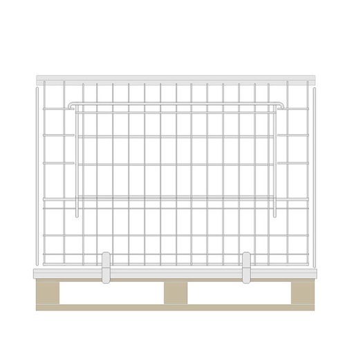 [011795] Contenedor de varilla cincada plegable sobre palet - Dim.: 1220x820x870h mm - Acero cincado