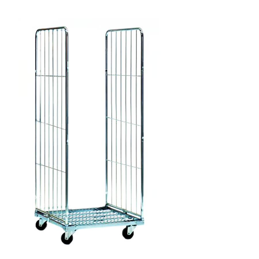 [011800] Roll contenedor de varilla cincada con 2 lados - Dim.: 720x800x1800h mm - Acero cincado