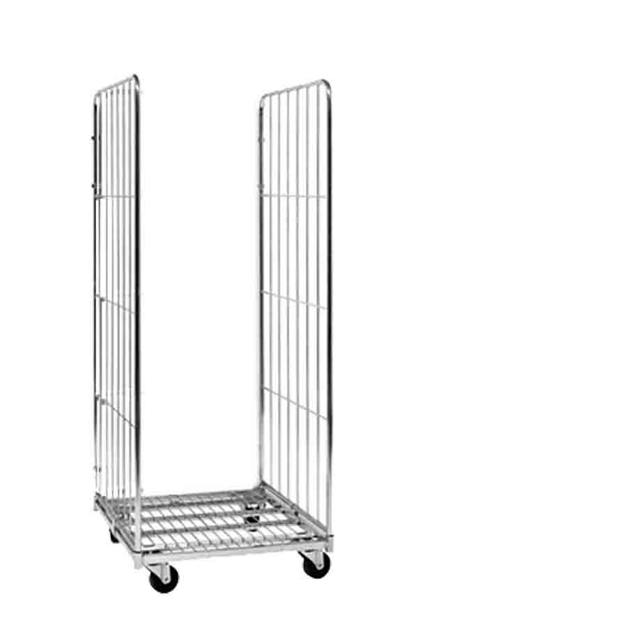 [011806] Roll contenedor de varilla cincada con 2 lados - Dim.: 600x800x1520h mm - Acero cincado