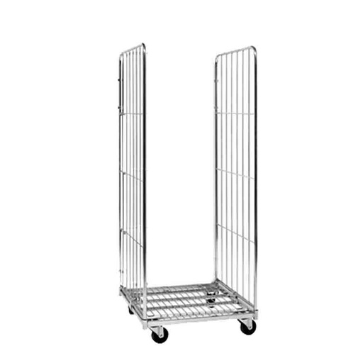 [011806] Roll contenedor de varilla cincada con 2 lados - Dim.: 600x800x1520h mm - Acero cincado