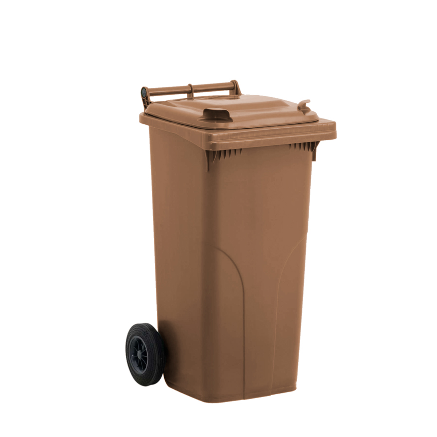 [011945] Basurera plástica para la recogida de residuos sólidos de 120 litros - Dim.: 530x480x950h mm - polietileno marrón