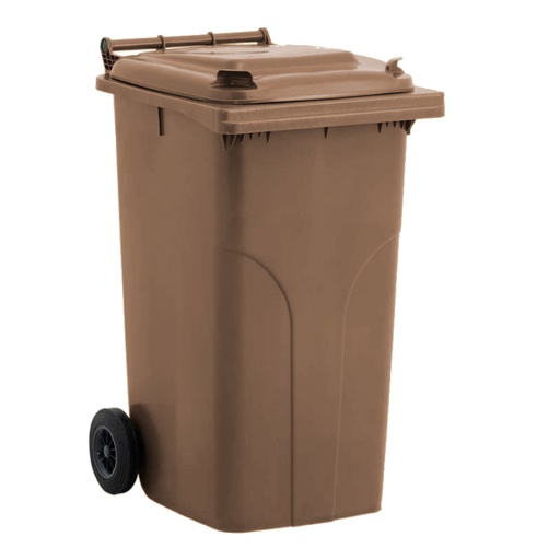 [011969] Basurera plástica para la recogida de residuos sólidos de 240 litros - Dim.: 705x580x1050h mm - polietileno marrón