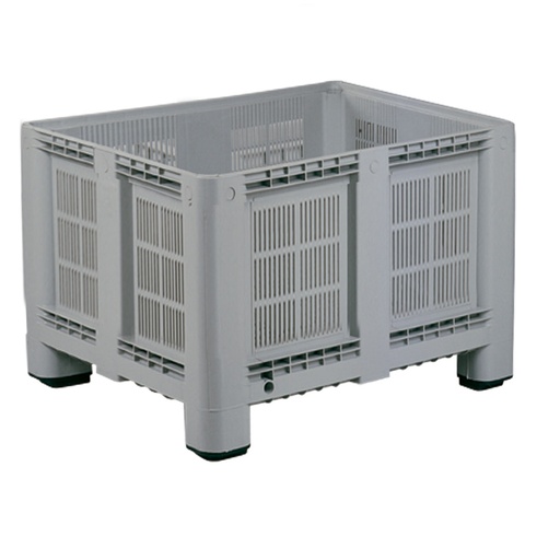 [012500] Contenedor plástico perforado de 650 litros con 4 patas - Dim.: 1130x1130x760h mm - Gris