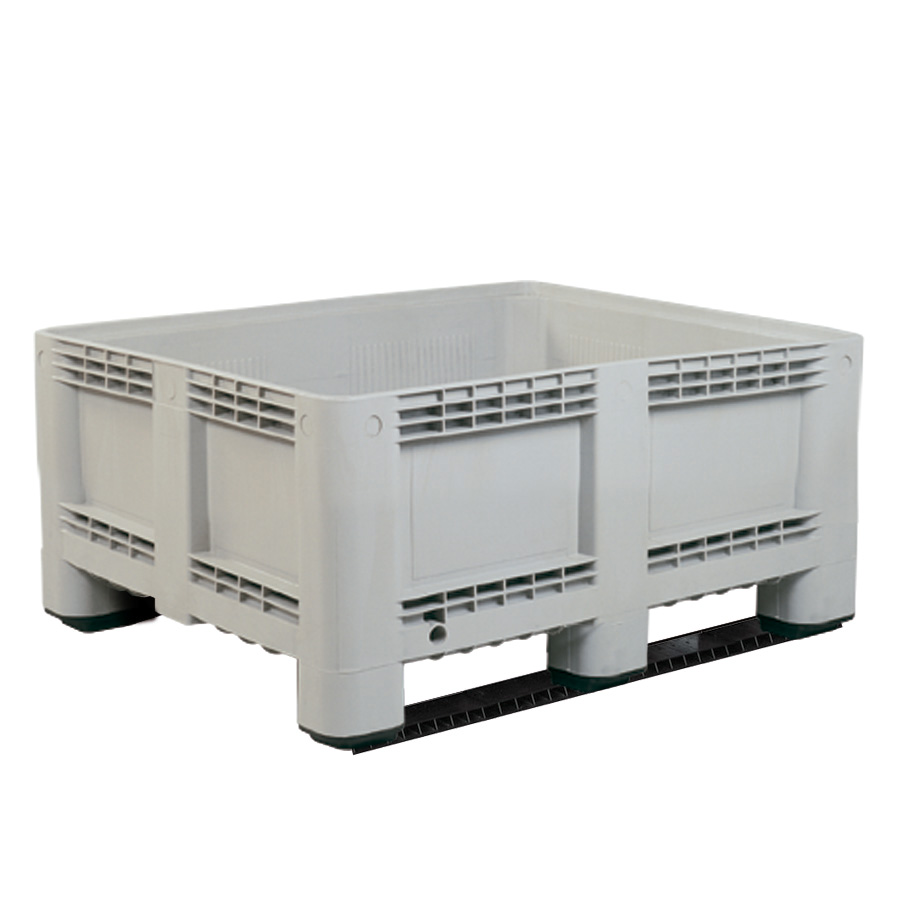 [012501] Contenedor plástico de 400 litros con 2 travesaños - Dim.: 1200x1000x580h mm - Gris