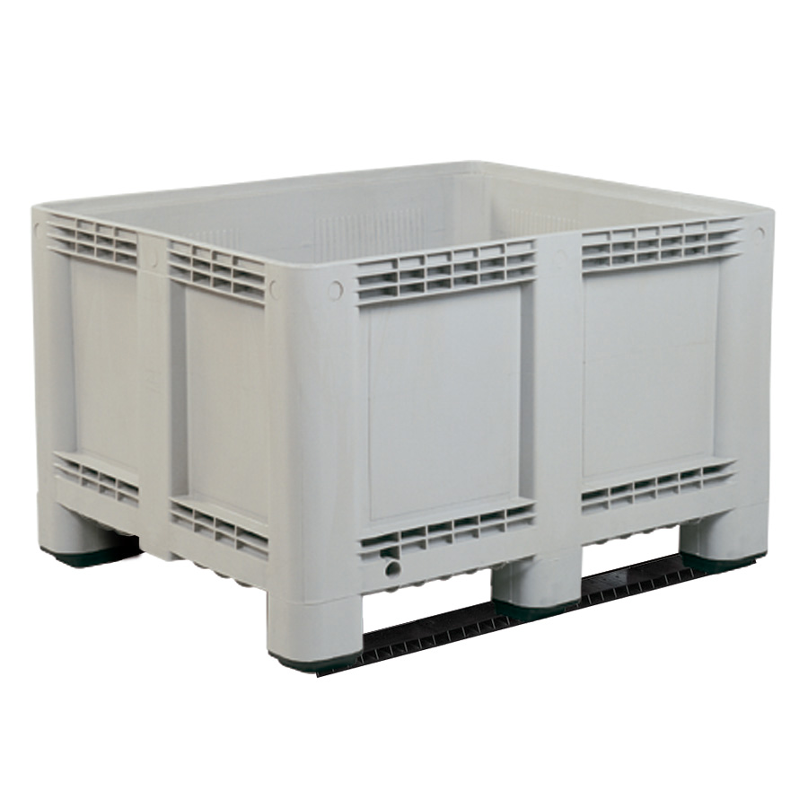 [012504] Contenedor plástico de 610 litros con 2 travesaños - Dim.: 1200x1000x760h mm - Gris