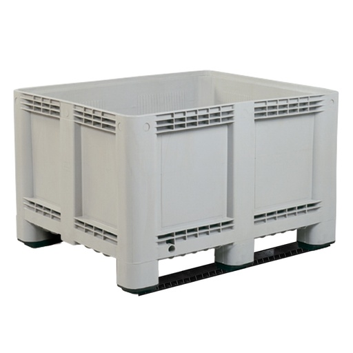 [012504] Contenedor plástico de 610 litros con 2 travesaños - Dim.: 1200x1000x760h mm - Gris