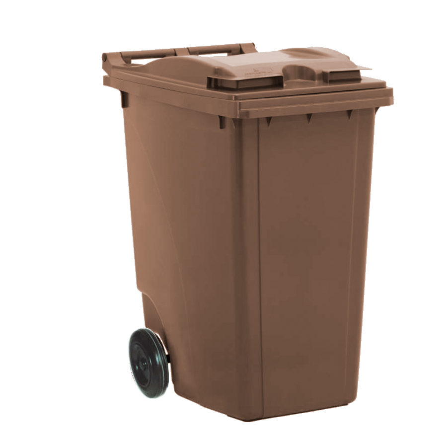 [013136] Basurera plástica para la recogida de residuos sólidos de 360 litros - Dim.: 860x625x1120h mm - polietileno marrón