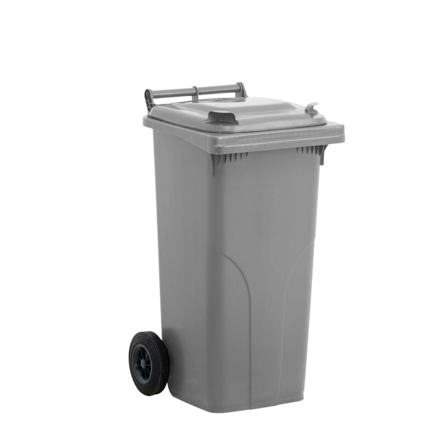 [013232] Basurera plástica para la recogida de residuos sólidos de 120 litros - Dim.: 530x480x950h mm - polietileno gris claro