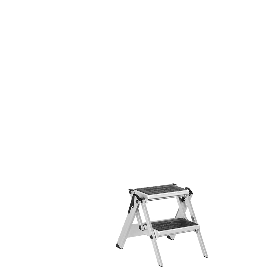 [013509] Pedestal plegable con 2 peldaños antideslizantes - Dim.: 550x480x450h mm - Aluminio