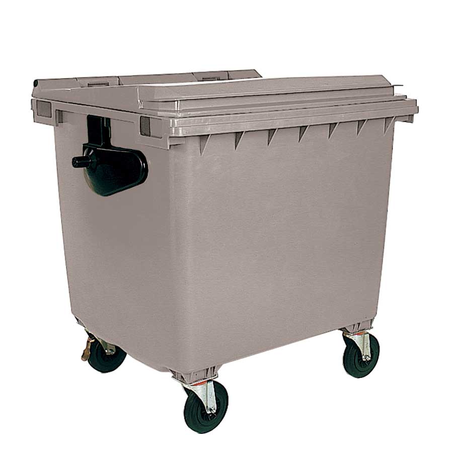 [013913] Contenedor plástico para la recogida de residuos de 1000 lts de volumen - Dim.: 1370x1130x1315h mm - gris