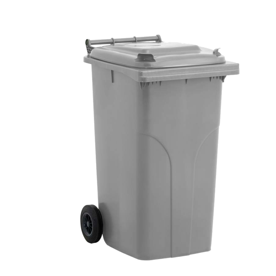 [014141] Basurera plástica para la recogida de residuos sólidos de 240 litros - Dim.: 705x580x1050h mm - polietileno gris claro