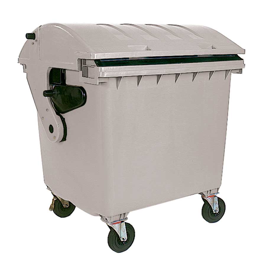 [014186] Contenedor plástico para la recogida de residuos de 1100 lts de volumen - Dim.: 1370x1065x1448h mm - gris