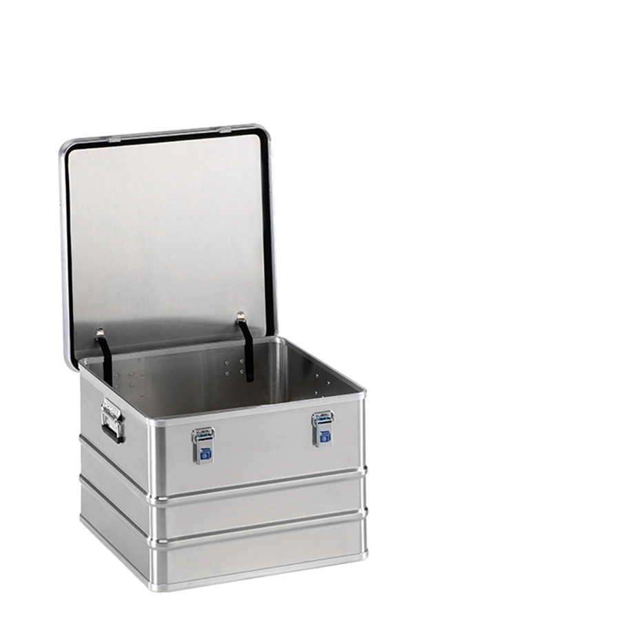 [014549] Arcón de aluminio con tapa, cierres de palanca y asas integradas - Dim.: 588x588x410 mm - Aluminio.