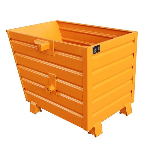 [014565] Contenedor metálico apilable y basculante mediante implante - Cap. 0,7 m³ - Dim.: 1200x800x900 mm - Naranja ral 2000