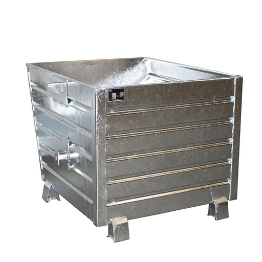 [014567] Contenedor metálico apilable y basculante mediante implante - Cap. 0,9 m³ - Dim.: 1200x1000x900 mm - Acero galvanizado