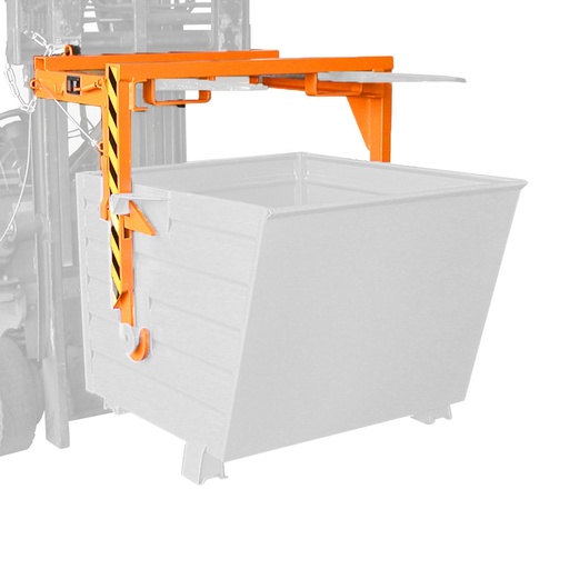 [014569] Implante mecánico para basculación de contenedores de 0,9 m³ mediante carretilla - Naranja ral 2000