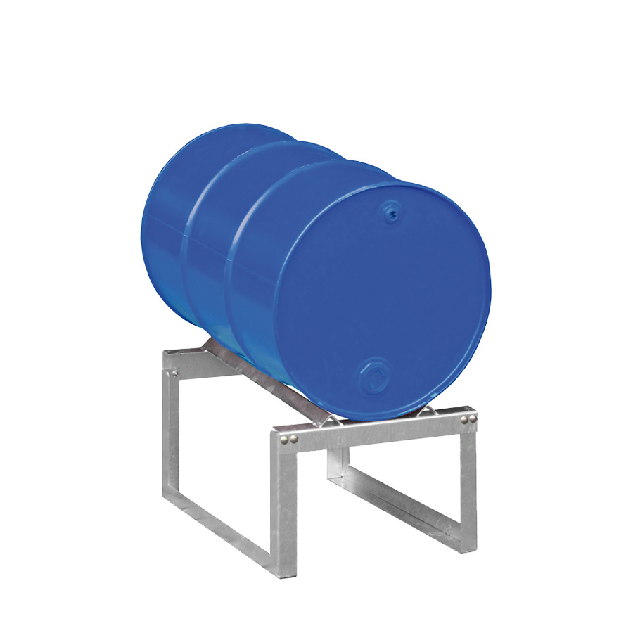 [014607] Soporte metálico para el almacenamiento de 1 barril tumbado de 200 lts. - Dim.: 600x800x120h mm - Galvanizado