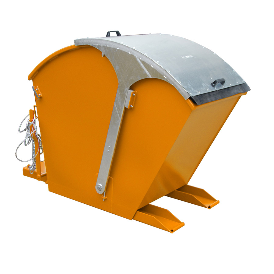 [014628] Contenedor metálico basculante con tapa arqueada 0,75 m³ - Dim.: 1750x755x1220h mm - naranja ral 2000