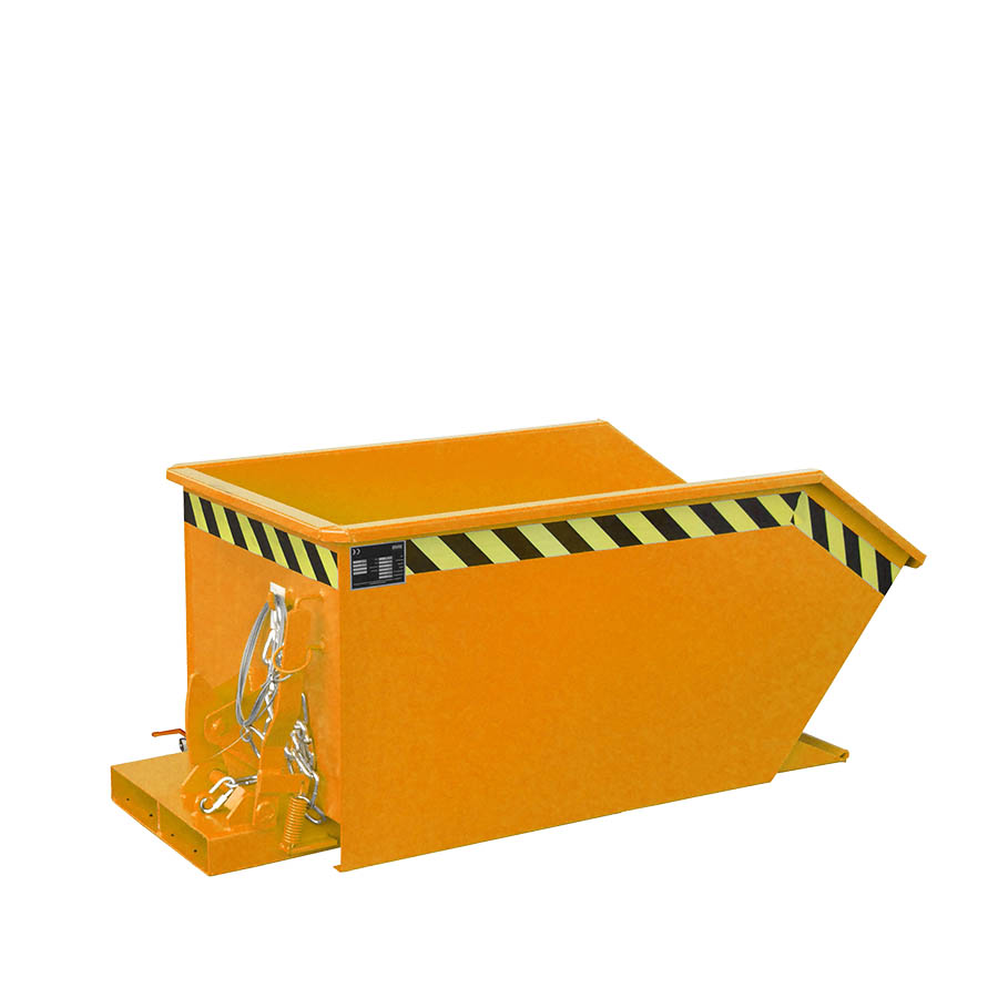 [014643] Contenedor auto-basculante con grifo y horquillas para carretilla - Capacidad 0,3 m³ - Dim.: 1440x680x580h mm - naranja ral 2000