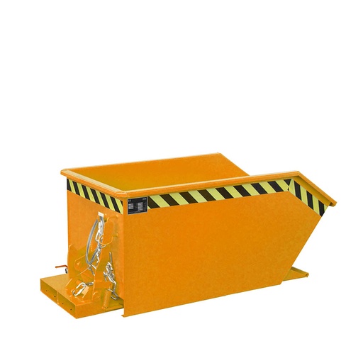 [014643] Contenedor auto-basculante con grifo y horquillas para carretilla - Capacidad 0,3 m³ - Dim.: 1440x680x580h mm - naranja ral 2000