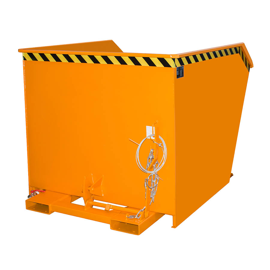 [014672] Contenedor auto-basculante con grifo y horquillas para carretilla - Capacidad 1,5 m³ - Dim.: 1640x1280x1090h mm - naranja ral 2000