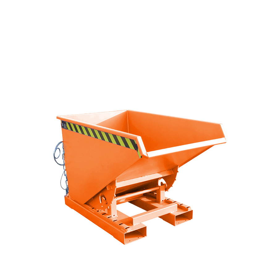 [014676] Contenedor metálico autobasculante eco de 0,3 m³ de capacidad - Dim.: 1260x770x835 mm - naranja ral 2000