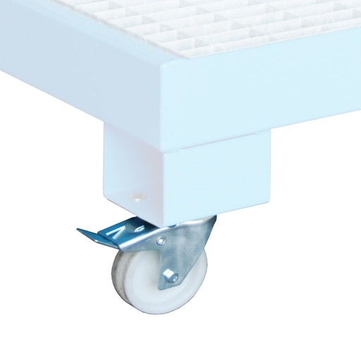 [014688] Set de 4 ruedas Ø100 mm para cubeto de retención (2 con freno) - poliamida