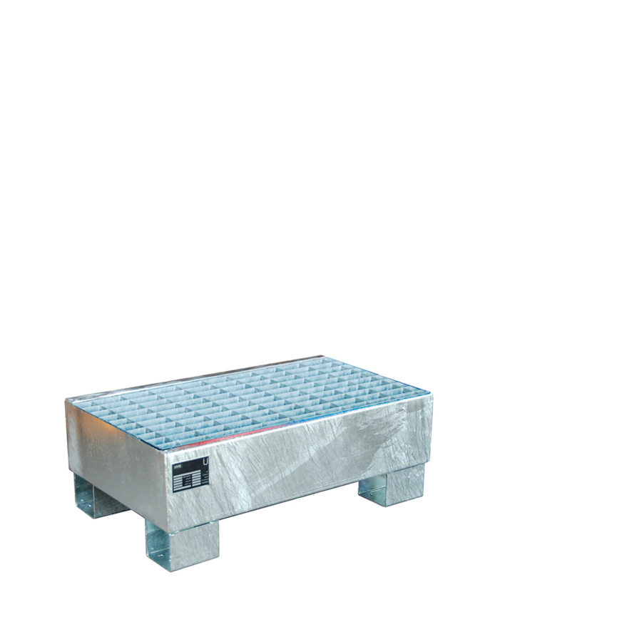 [014694] Cubeta de retención metálica con rejilla - Dim.: 800x500x290h mm - acero galvanizado