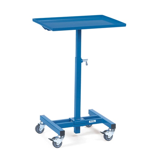 [014845] Transportador y posicionador de material en altura con ruedas - Dim. plataforma 605 x 405 mm - Azul Ral 5007