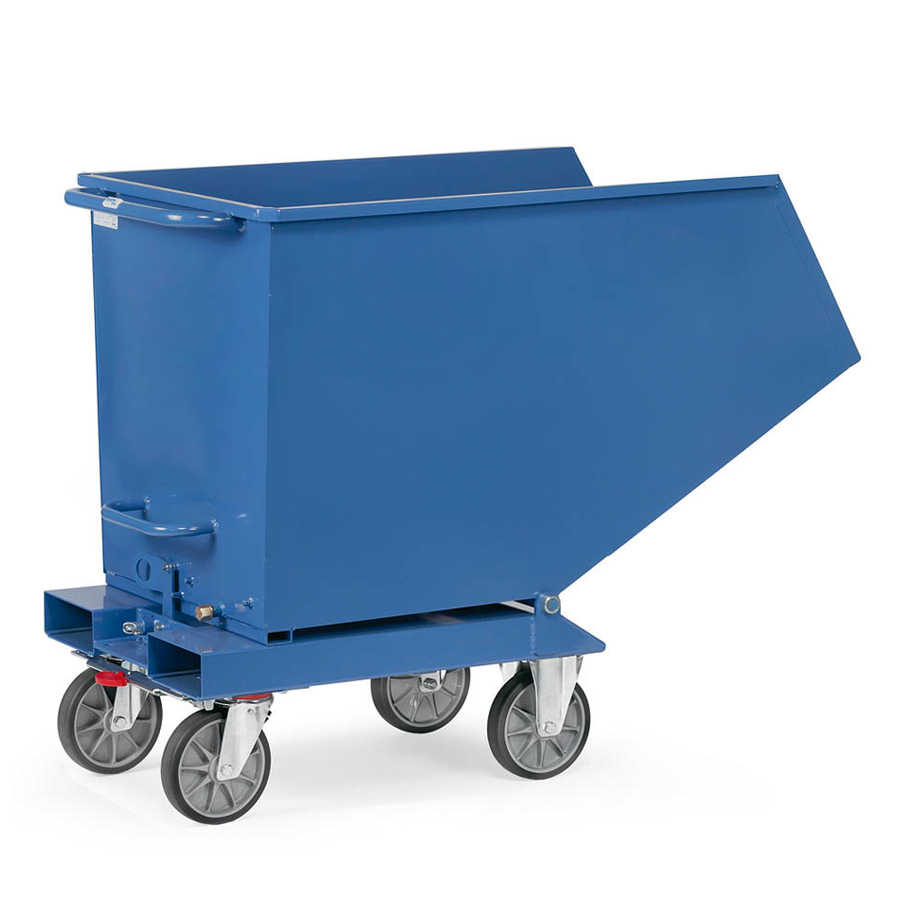 [014849] Contenedor basculante manual para virutas con grifo - Dim.: 1458x855x1099h mm - Azul ral 5007