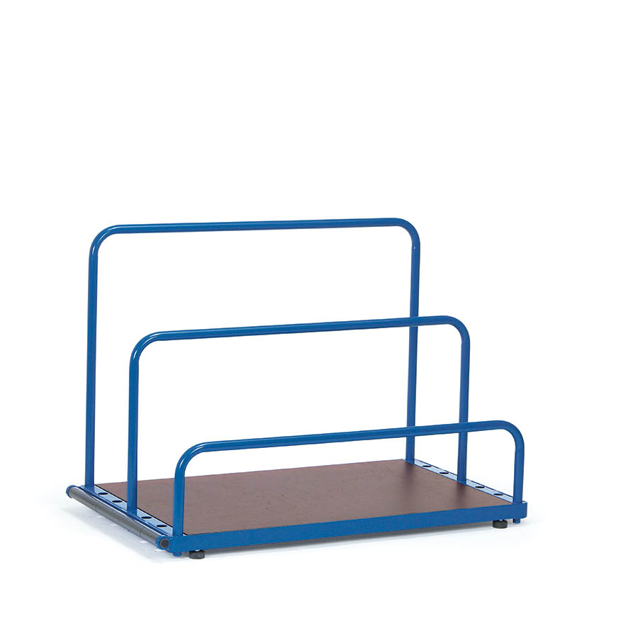 [014861] Base metálica para tableros, tablas y paneles - Dim. plataforma 1200x800 mm - Azul ral 5007 (barras divisorias no incluidas)
