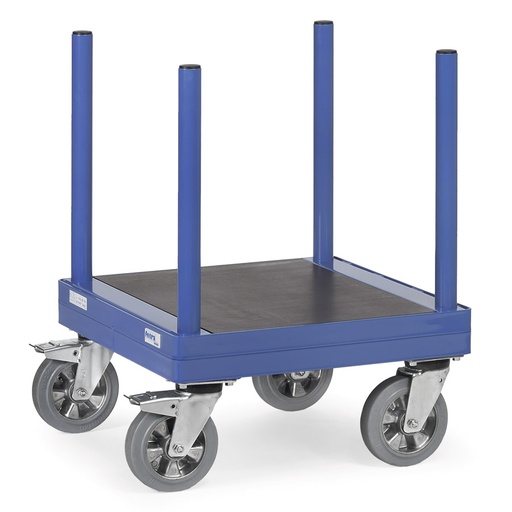 [014876] Remolque industrial para objetos largos - Dim. plataforma 510 x 510 mm - Azul ral 5007