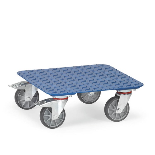 [014934] Base rodante para cajas con plataforma de acero - Dim. plataforma 500 x 500 x 185h mm - Azul Ral 5007