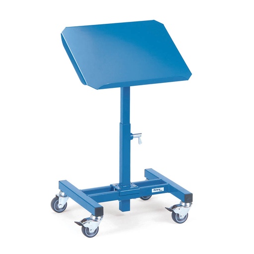 [014940] Transportador y posicionador de material en altura con ruedas - Dim. plataforma 510 x 410 mm - Azul Ral 5007