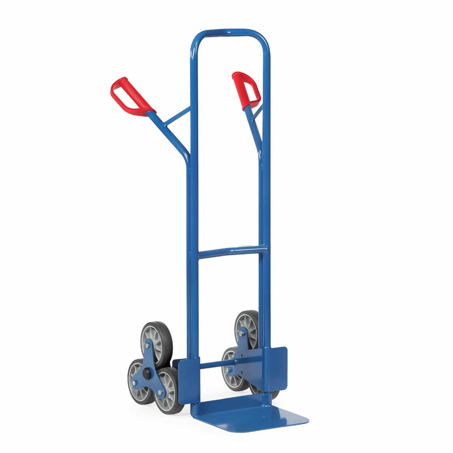 [014958] Carretilla de mano en acero para subir escaleras - Dim. pala 320 x 250 mm - Azul ral 5007