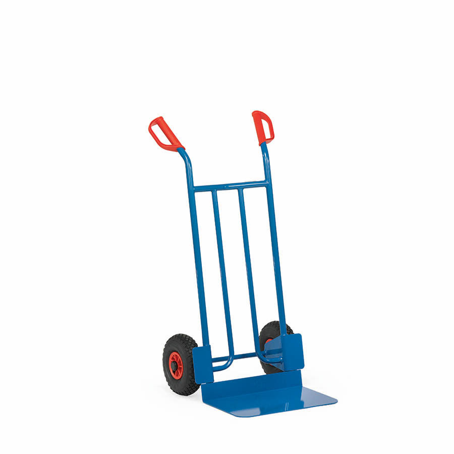 [014961] Carretilla de mano de acero con ruedas neumáticas - Dim. pala 480 x 300 mm - Azul ral 5007
