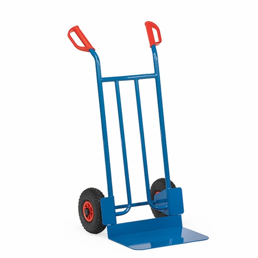 [014961] Carretilla de mano de acero con ruedas neumáticas - Dim. pala 480 x 300 mm - Azul ral 5007
