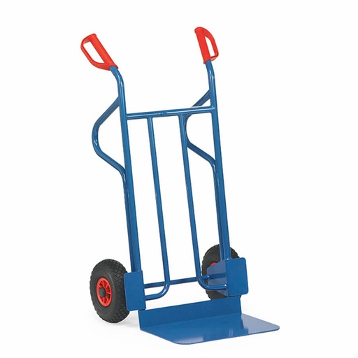 [014963] Carretilla de mano de acero con ruedas neumáticas - Dim. pala 480 x 300 mm - Azul ral 5007