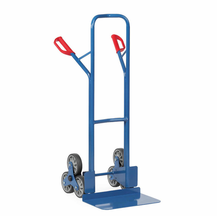 [014967] Carretilla de mano en acero para subir escaleras - Dim. pala 480 x 300 mm - Azul ral 5007
