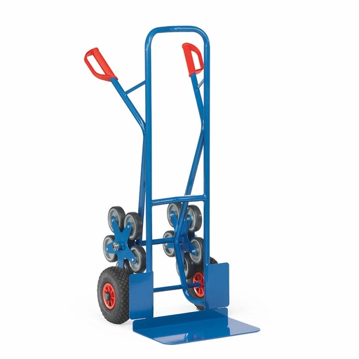 [014968] Carretilla de mano de acero para subir escaleras - Dim. pala 480 x 300 mm - Azul ral 5007