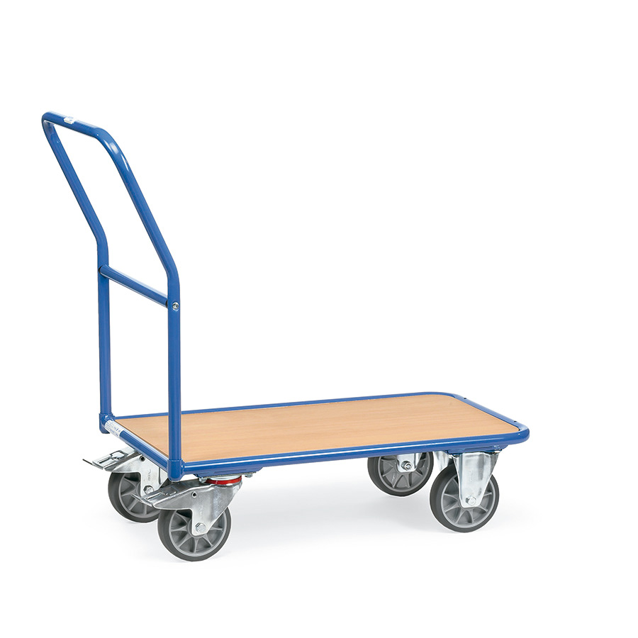 [014970] Carro de transporte con plataforma de estructura tubular y tirador - Dim. plataforma 1.000 x 700 mm - Azul ral 5007