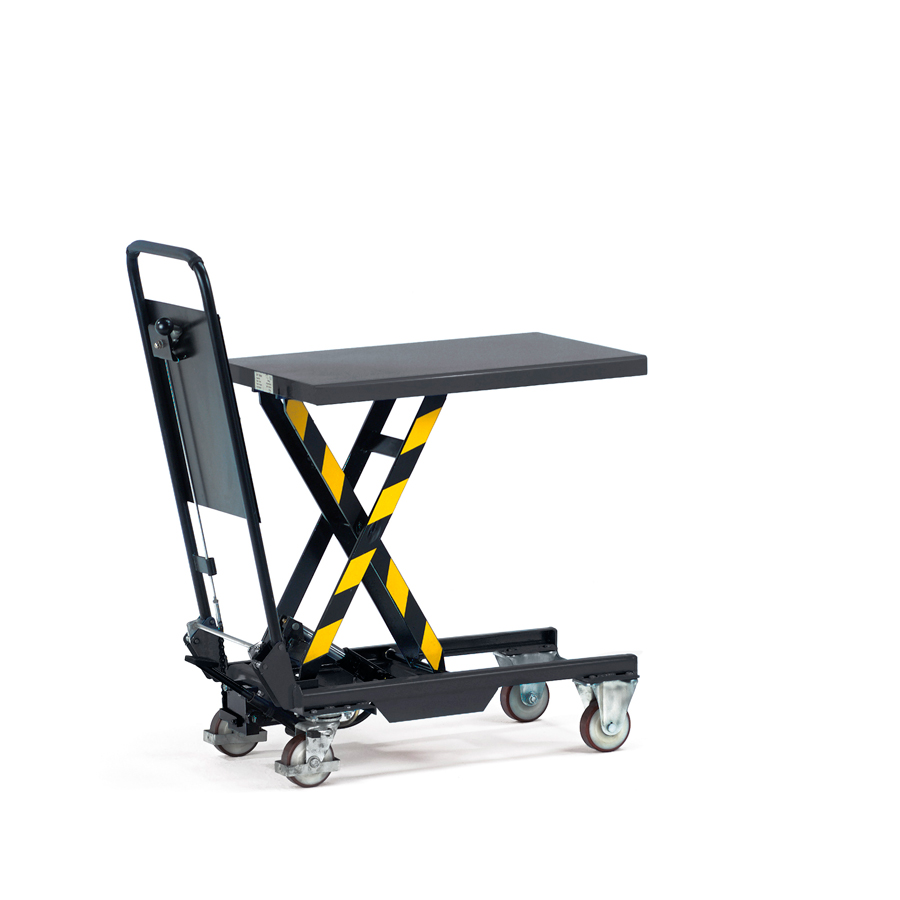 [014985] Mesa elevadora rodante manual serie Ergolift - Dim. plataforma: 700x450 mm - Carga 150 kgs - gris RAL 7016