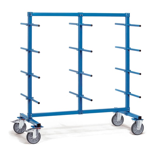 [014994] Carro para barras y tubos con brazos pintados - Dim. base 2.000 x 800 mm - Azul ral 5007
