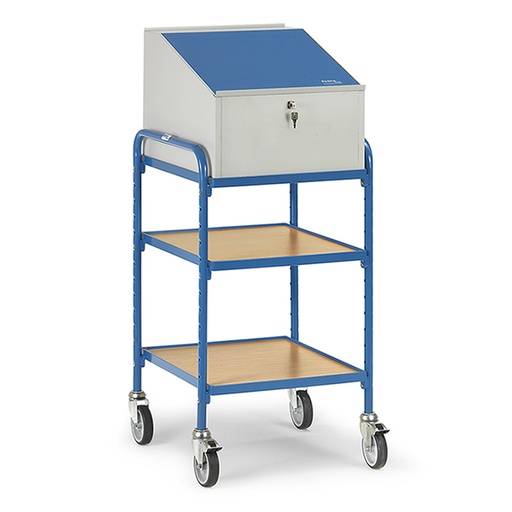 [015061] Carro para taller tipo escritorio con atril - Dim. 500x600x1325h mm - Gris ral 7035 y Azul ral 5007