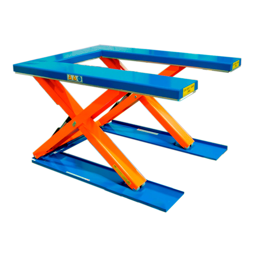 [015540] Mesa elevadora electrohidráulica de tijera superbaja en U - Carga: 1000 kg - Dim. plataforma: 1450x1085 mm