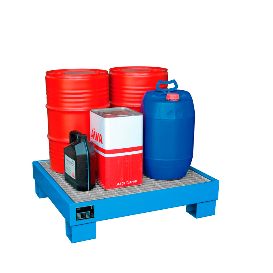 [015554] Cubeta de retención metálica con rejilla - Dim.: 900x800x220h mm - acero pintado