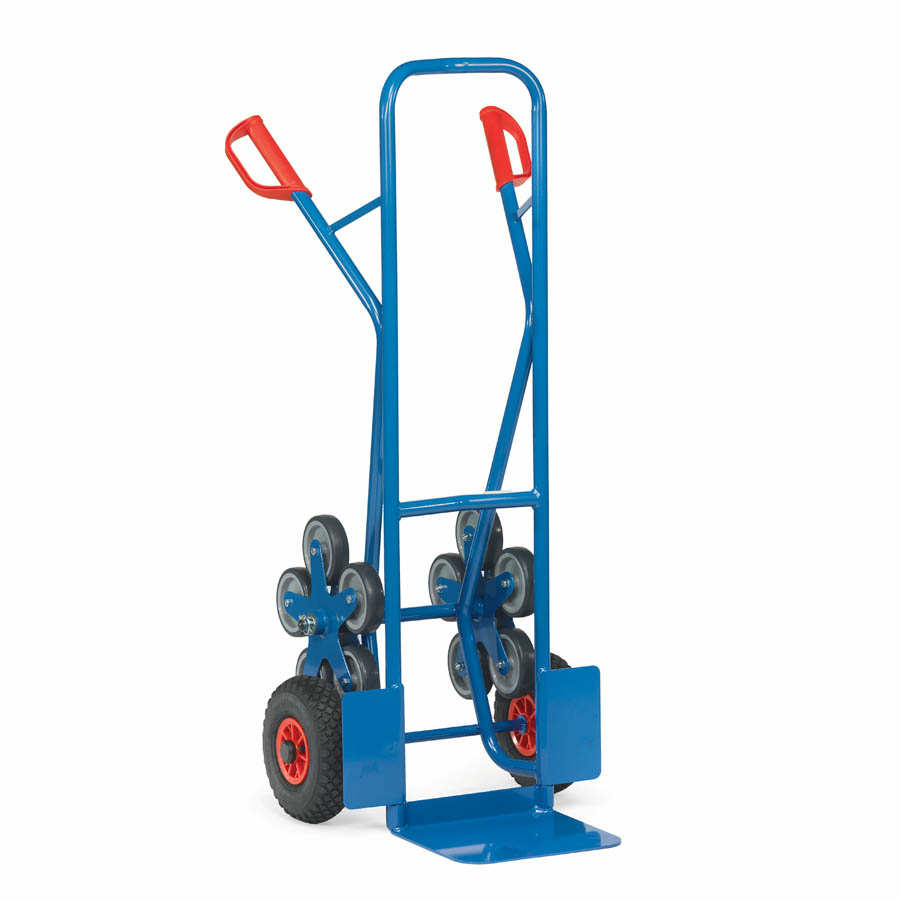 [015559] Carretilla de mano de acero para subir escaleras - Dim. pala 320 x 250 mm - Azul ral 5007