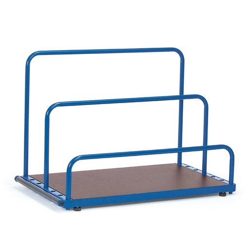 [015671] Base metálica para tableros, tablas y paneles - Dim. plataforma 1600x800 mm - Azul ral 5007 (barras divisorias no incluidas)