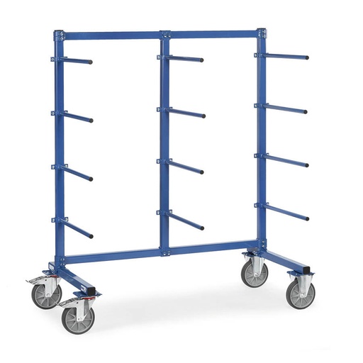 [015673] Carro para barras y tubos con brazos pintados - Dim. base 2.000 x 800 mm - Azul ral 5007